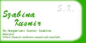 szabina kusnir business card